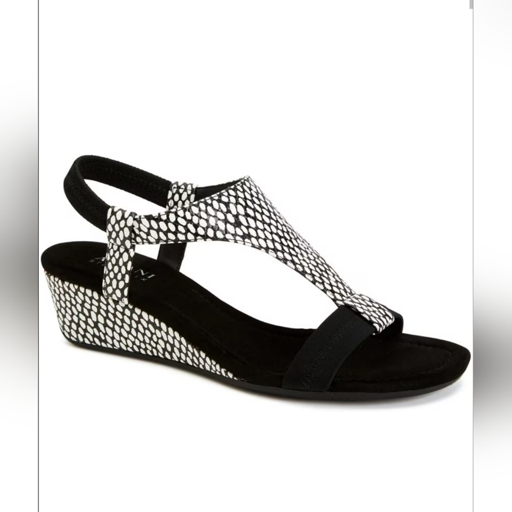 Alfani Womens Vacanza T-Strap Wedge Sandals Shoes Spotted Snake Sz 5.5M NIB